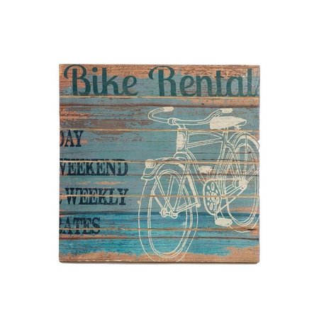 BACK2BASICS 14 x 14 in. Bike Beach Living Wall Art BA308701